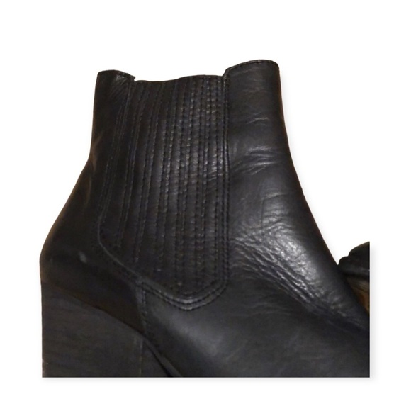 musse & Cloud Black Leather  Pull-on Ankle Boots Size 37 - Picture 2 of 8